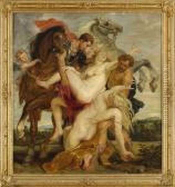 Raub Der Tochter Des Leukippos. Oil Painting by (studio of) Rubens, Peter Paul