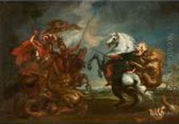 Die Lowenjagd Alexanders Des Grosen Oil Painting by (studio of) Rubens, Peter Paul