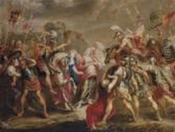 The Intervention Of The Sabine Women Oil Painting by (studio of) Rubens, Peter Paul