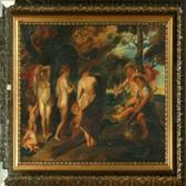 Prins Paris' Judgment Of The Three Graces Oil Painting by (studio of) Rubens, Peter Paul