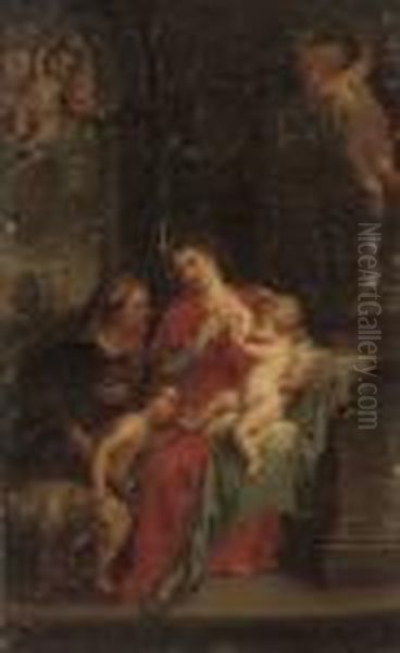 The Virgin And Child With St. Elizabeth And St. John The Baptist Oil Painting by (studio of) Rubens, Peter Paul