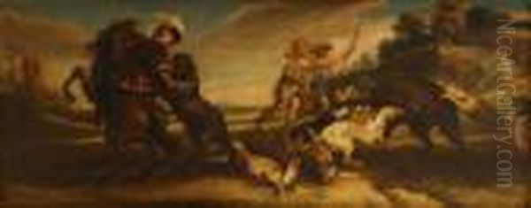 Caza Del Oso Oil Painting by (studio of) Rubens, Peter Paul