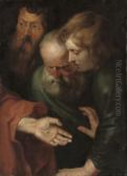 Doubting Thomas; A Fragment Oil Painting by (studio of) Rubens, Peter Paul