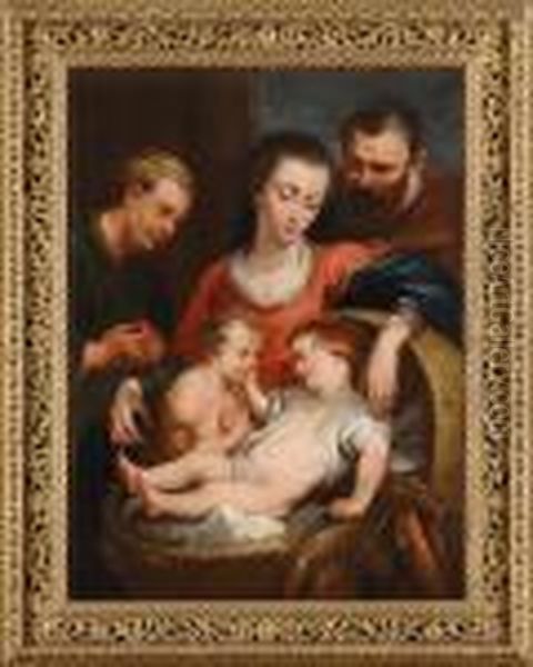 Heilige Familie Mit Johannesknabe. Oil Painting by (studio of) Rubens, Peter Paul