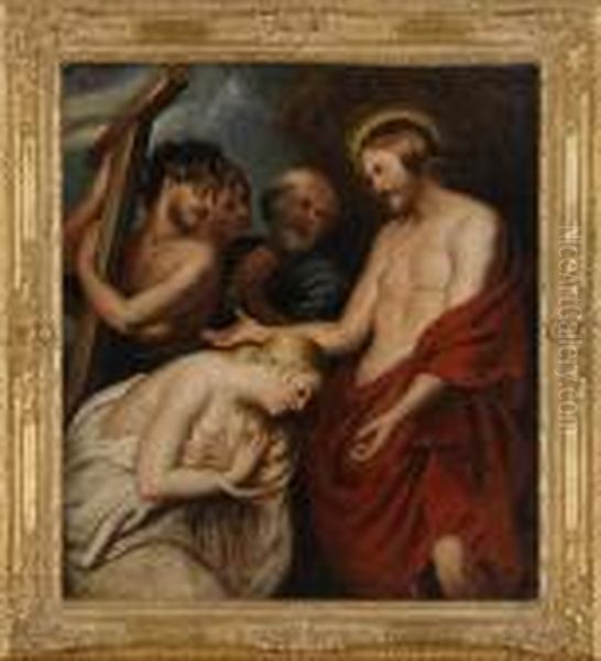 Jesus Und Magdalena. Oil Painting by (studio of) Rubens, Peter Paul