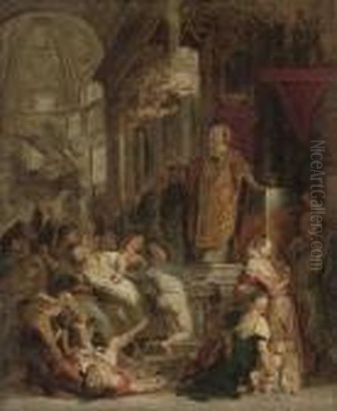 The Miracle Of Saint Ignatius Loyola Oil Painting by (studio of) Rubens, Peter Paul
