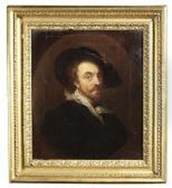 Self-portrait. Oil/canvas Oil Painting by (studio of) Rubens, Peter Paul