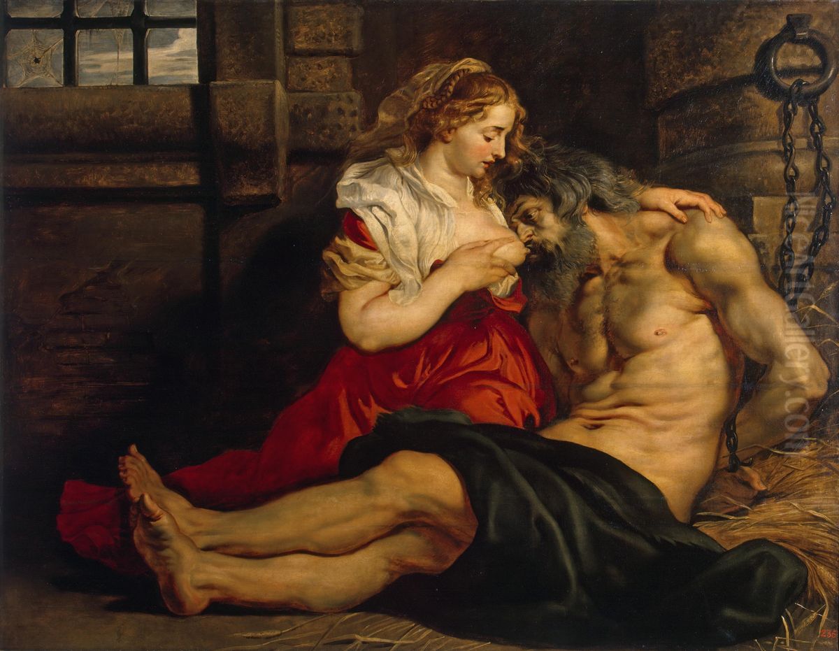 Roman Charity Oil Painting by (studio of) Rubens, Peter Paul
