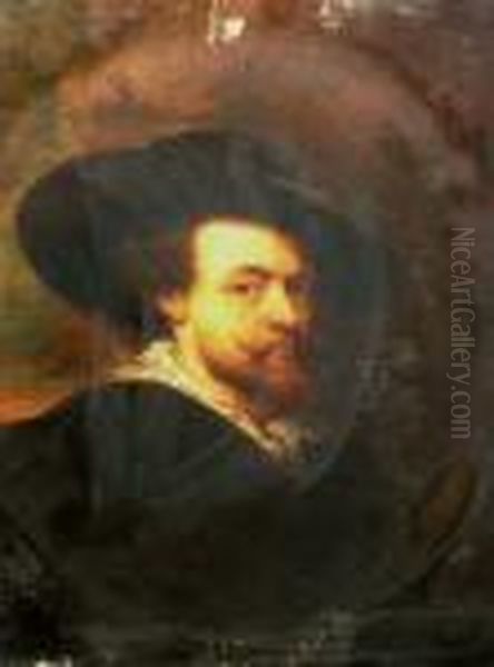 Self Portrait Oil Painting by (studio of) Rubens, Peter Paul