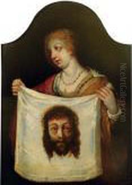 Saint Veronica Holding The Veil With The Image Of Christ Oil Painting by (studio of) Rubens, Peter Paul