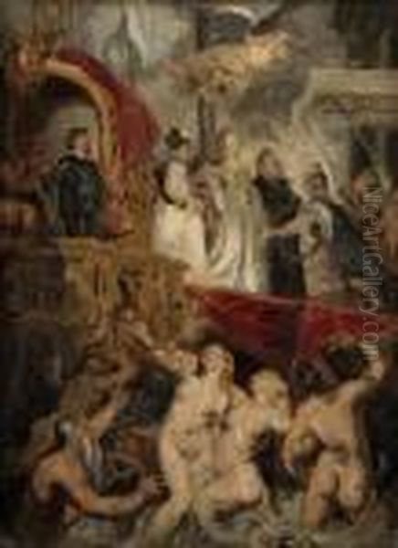The Arrival Of Marie De Medici In Marseille Oil Painting by (studio of) Rubens, Peter Paul