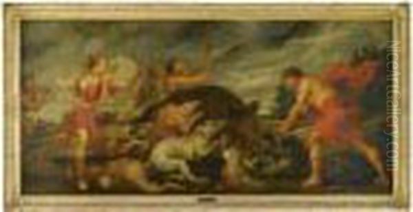 Sold By Order Of The Trustees Of The 2nd Baron Hesketh's Will Trust
 

 
 
 

 
 The Calydonian Boar Hunt Oil Painting by (studio of) Rubens, Peter Paul