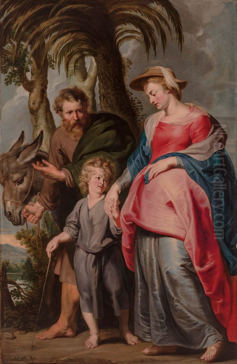 The Return Of The Holy Family From Egypt Oil Painting by (studio of) Rubens, Peter Paul