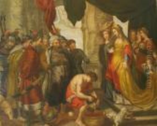Queen Thomyris With The Head Of Cyrus Oil Painting by (studio of) Rubens, Peter Paul