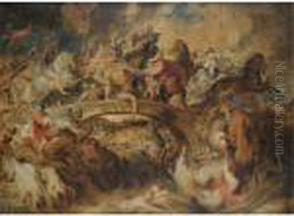 The Battle Of The Amazons Oil Painting by (studio of) Rubens, Peter Paul