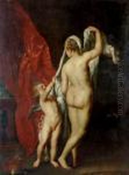 Venus And Cupid Oil Painting by (studio of) Rubens, Peter Paul