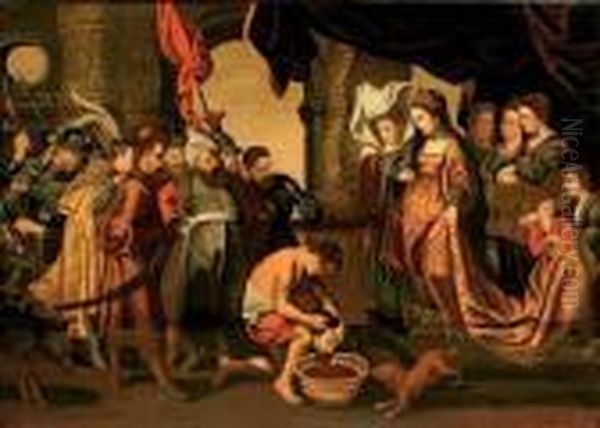 Queen Thomyris With The Head Of King Cyrus Oil Painting by (studio of) Rubens, Peter Paul