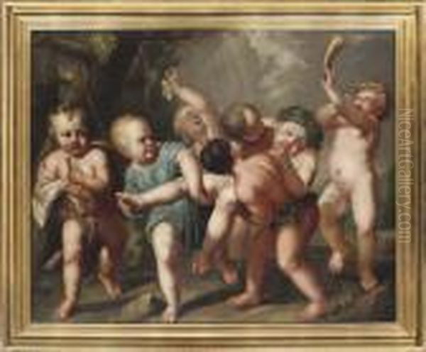 An Infant Bacchanal Oil Painting by (studio of) Rubens, Peter Paul