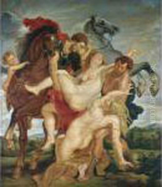 The Rape Of Of The Sabine Women Oil Painting by (studio of) Rubens, Peter Paul