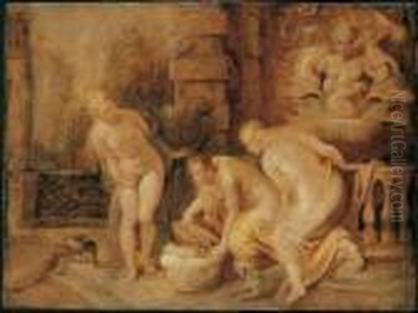 Die Auffindung Des Kleinen Erichthonios Durch Oil Painting by (studio of) Rubens, Peter Paul