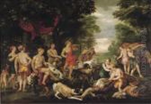 The Hunting Party Of The Goddess Diana Oil Painting by (studio of) Rubens, Peter Paul