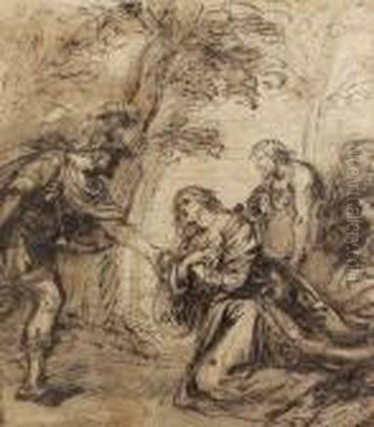 Mythologische Szene. Oil Painting by (studio of) Rubens, Peter Paul