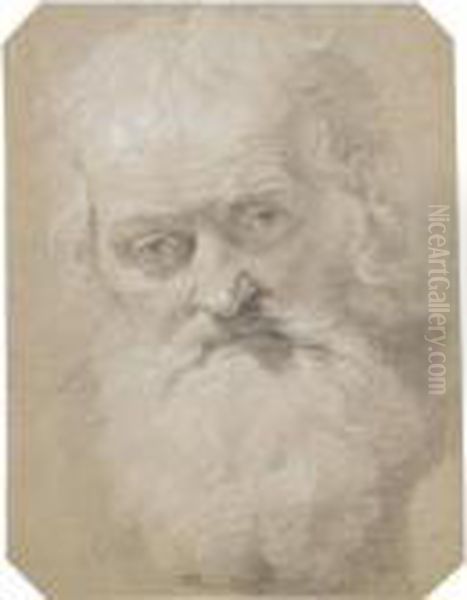 Study Of The Head Of An Old Bearded Man Oil Painting by (studio of) Rubens, Peter Paul
