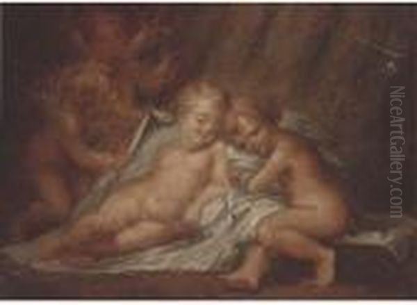 Putti Desporting Oil Painting by (studio of) Rubens, Peter Paul