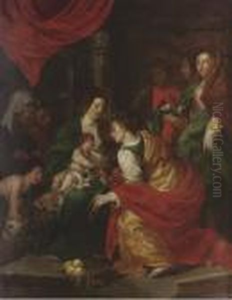 The Mystic Marriage Of Saint Catherine Of Alexandria Oil Painting by (studio of) Rubens, Peter Paul