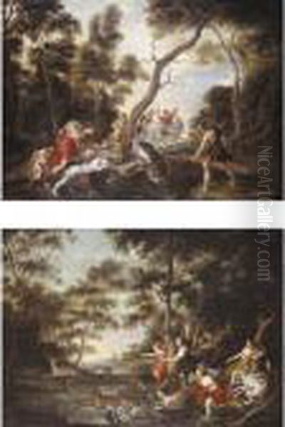 And Her Nymphs Hunting Fallow Deer Oil Painting by (studio of) Rubens, Peter Paul