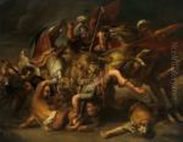 La Caccia Al Leone Oil Painting by (studio of) Rubens, Peter Paul