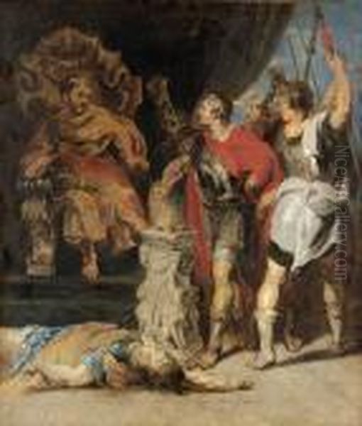 Mucius Scaevola Infor Kung Porsenna Oil Painting by (studio of) Rubens, Peter Paul