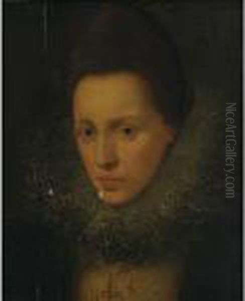 Portrait Of A Woman In A Lace Ruff Oil Painting by (studio of) Rubens, Peter Paul