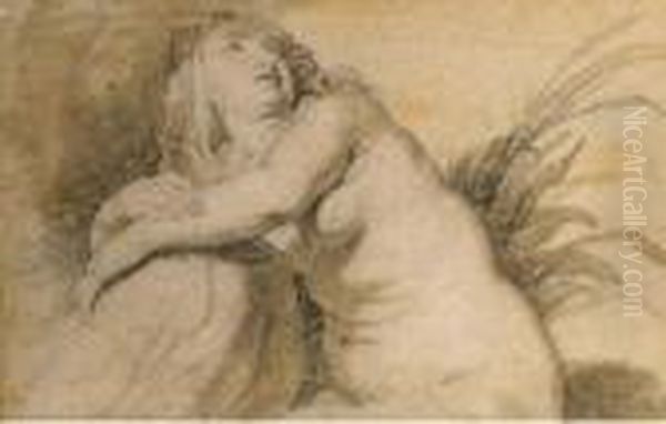 Une Femme Nue Assise Tournee Vers La Droite Oil Painting by (studio of) Rubens, Peter Paul