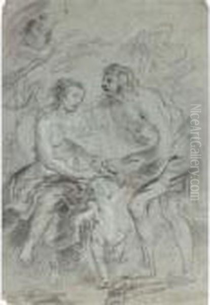 Verso: Half-length Study Of A Woman, And Study Of A Female Head Oil Painting by (studio of) Rubens, Peter Paul