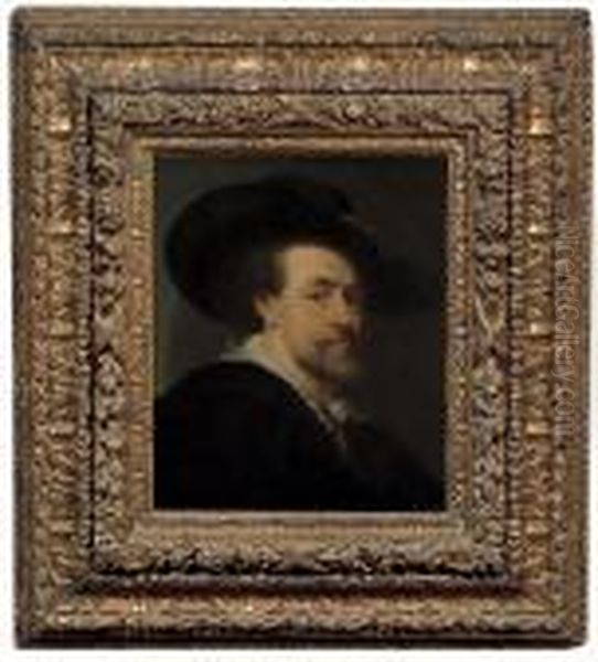 Autoritratto Con Il Grande Cappello Di Peter Paul Rubens Oil Painting by (studio of) Rubens, Peter Paul
