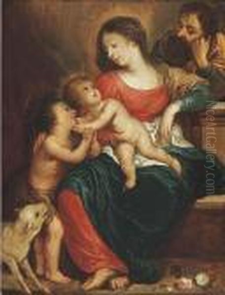 The Holy Family With The Infant Saint John The Baptist Oil Painting by (studio of) Rubens, Peter Paul