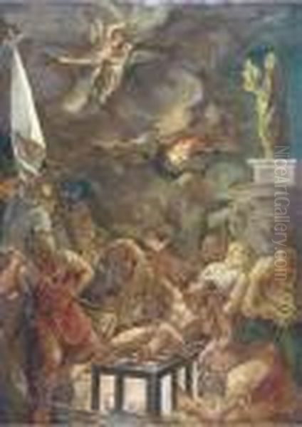 The Martyrdom Of Saint Lawrence Oil Painting by (studio of) Rubens, Peter Paul