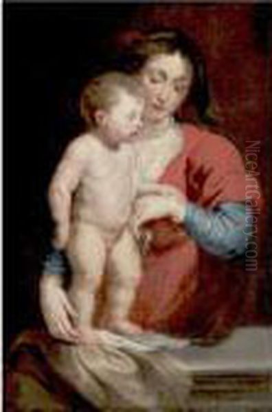 Virgin And Child Oil Painting by (studio of) Rubens, Peter Paul