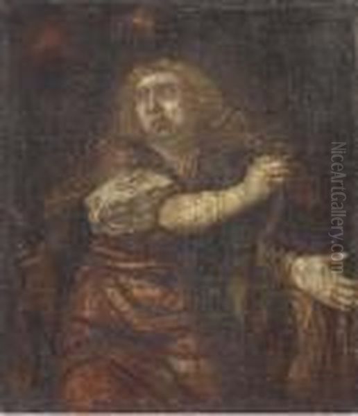 A Female Saint? Oil Painting by (studio of) Rubens, Peter Paul