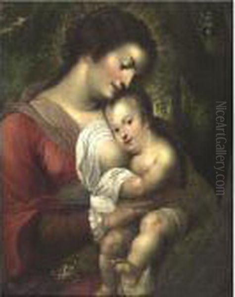 Madonna And Child Oil Painting by (studio of) Rubens, Peter Paul
