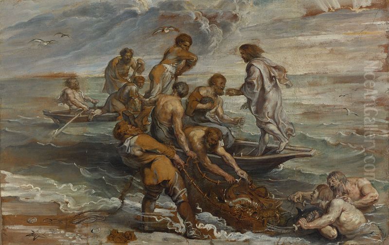The Miraculous Draught Of Fishes Oil Painting by (studio of) Rubens, Peter Paul