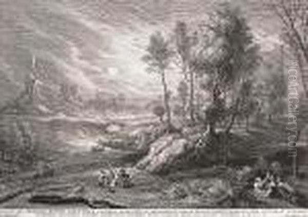 Peasants Catching Birds Oil Painting by (studio of) Rubens, Peter Paul