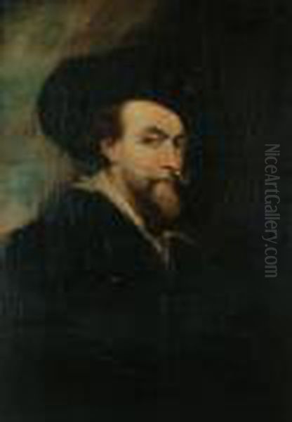 A Portrait Of The Artist, Half Length Oil Painting by (studio of) Rubens, Peter Paul