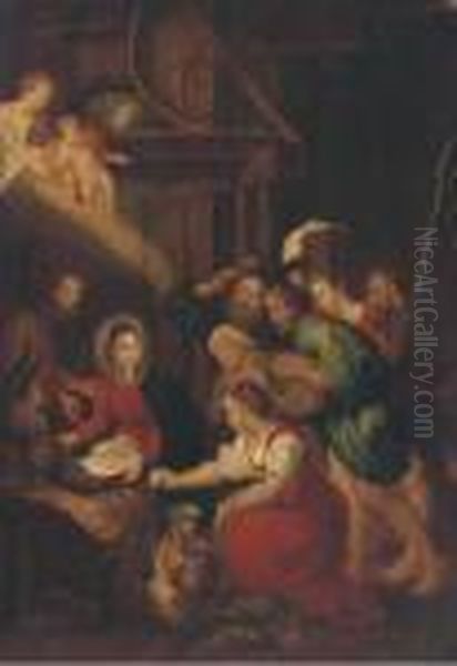 The Adoration Of The Shepherds Oil Painting by (studio of) Rubens, Peter Paul