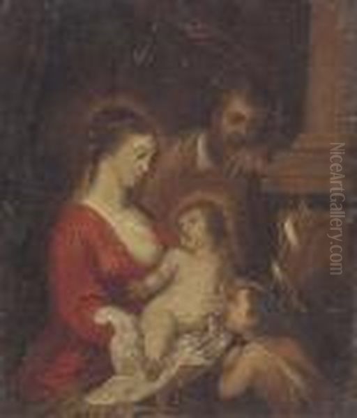 The Holy Family With The Infant Saint John The Baptist Oil Painting by (studio of) Rubens, Peter Paul
