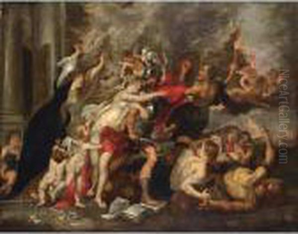 An Allegory Of War And Peace Oil Painting by (studio of) Rubens, Peter Paul