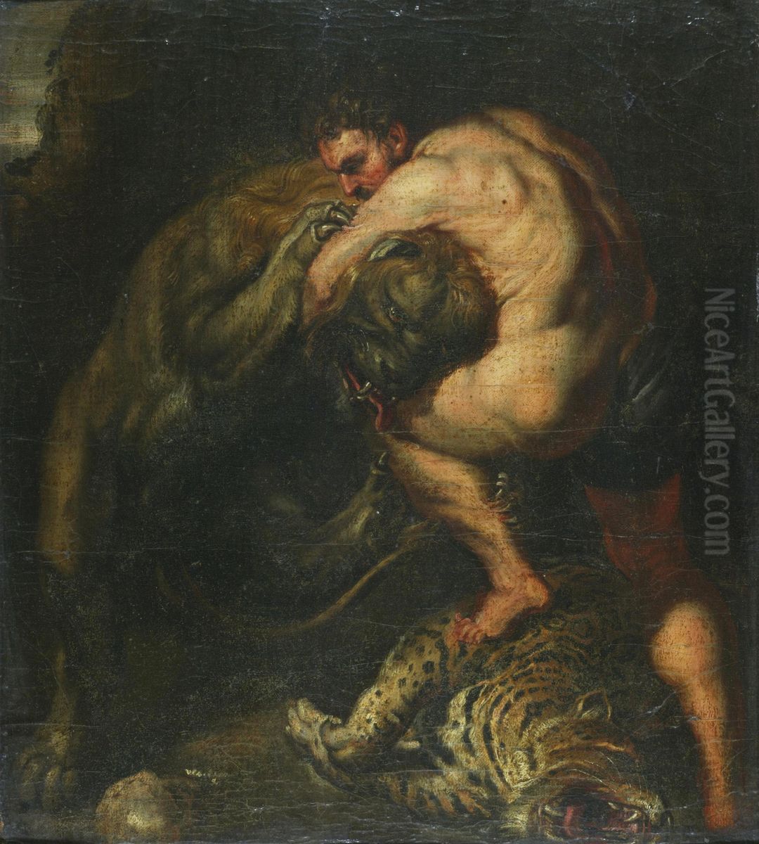 Hercules And The Nemean Lion Oil Painting by (studio of) Rubens, Peter Paul