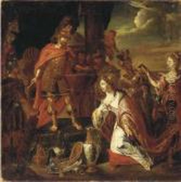 The Wedding Of Alexander And Roxana Oil Painting by (studio of) Rubens, Peter Paul