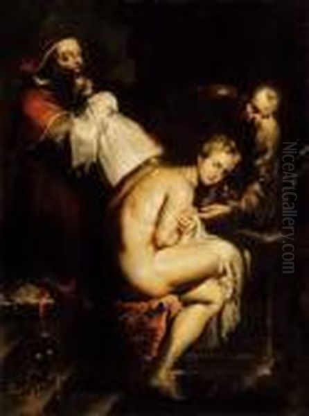 Susan And The Old Oil Painting by (studio of) Rubens, Peter Paul